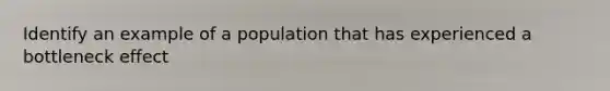 Identify an example of a population that has experienced a bottleneck effect