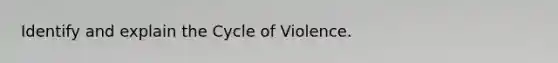 Identify and explain the Cycle of Violence.