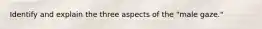 Identify and explain the three aspects of the "male gaze."