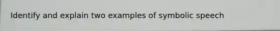 Identify and explain two examples of symbolic speech