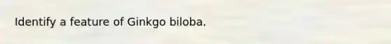 Identify a feature of Ginkgo biloba.