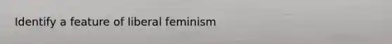 Identify a feature of liberal feminism