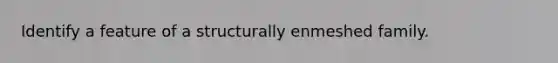 Identify a feature of a structurally enmeshed family.