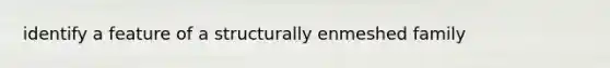 identify a feature of a structurally enmeshed family