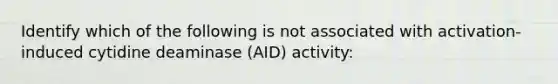 Identify which of the following is not associated with activation-induced cytidine deaminase (AID) activity: