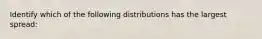 Identify which of the following distributions has the largest spread: