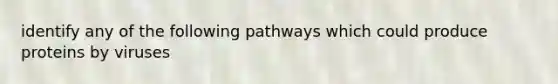 identify any of the following pathways which could produce proteins by viruses