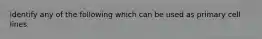 identify any of the following which can be used as primary cell lines.