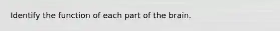Identify the function of each part of the brain.