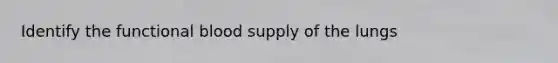 Identify the functional blood supply of the lungs