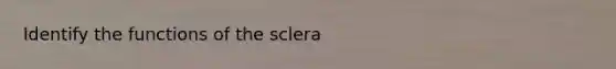 Identify the functions of the sclera