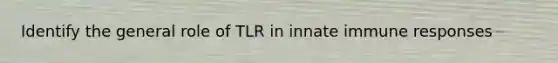 Identify the general role of TLR in innate immune responses