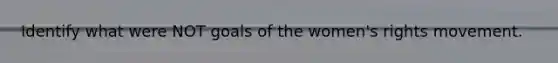 Identify what were NOT goals of the women's rights movement.