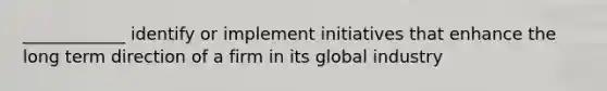 ____________ identify or implement initiatives that enhance the long term direction of a firm in its global industry