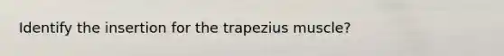 Identify the insertion for the trapezius muscle?