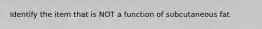 Identify the item that is NOT a function of subcutaneous fat