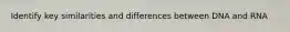 Identify key similarities and differences between DNA and RNA
