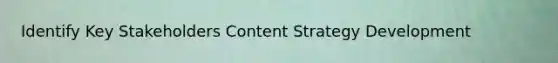 Identify Key Stakeholders Content Strategy Development