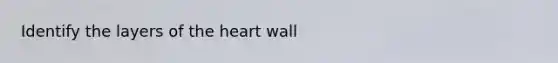 Identify the layers of the heart wall