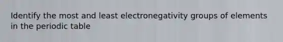 Identify the most and least electronegativity groups of elements in the periodic table