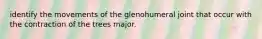 identify the movements of the glenohumeral joint that occur with the contraction of the trees major.