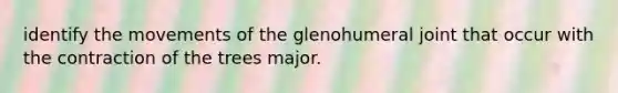 identify the movements of the glenohumeral joint that occur with the contraction of the trees major.