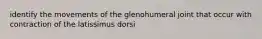 identify the movements of the glenohumeral joint that occur with contraction of the latissimus dorsi