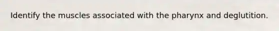Identify the muscles associated with the pharynx and deglutition.