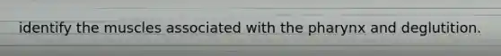 identify the muscles associated with the pharynx and deglutition.