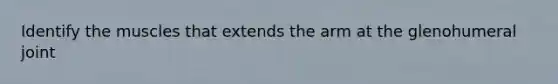 Identify the muscles that extends the arm at the glenohumeral joint