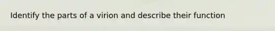 Identify the parts of a virion and describe their function