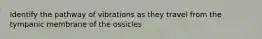 Identify the pathway of vibrations as they travel from the tympanic membrane of the ossicles