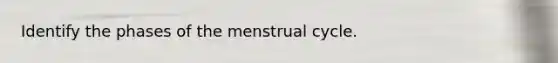 Identify the phases of the menstrual cycle.