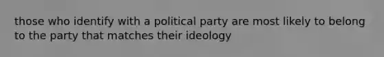 those who identify with a political party are most likely to belong to the party that matches their ideology