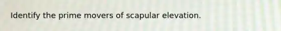 Identify the prime movers of scapular elevation.