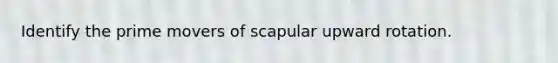 Identify the prime movers of scapular upward rotation.