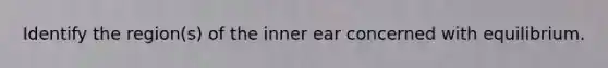 Identify the region(s) of the inner ear concerned with equilibrium.