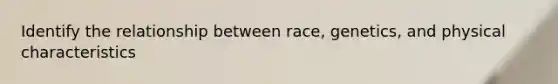 Identify the relationship between race, genetics, and physical characteristics