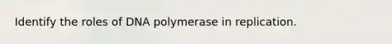 Identify the roles of DNA polymerase in replication.