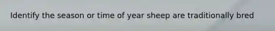 Identify the season or time of year sheep are traditionally bred