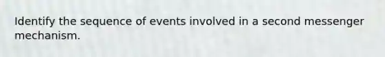 Identify the sequence of events involved in a second messenger mechanism.