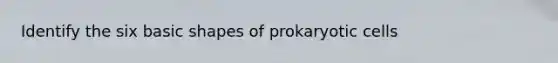 Identify the six basic shapes of prokaryotic cells