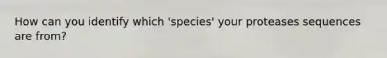 How can you identify which 'species' your proteases sequences are from?