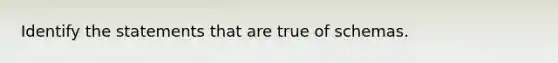 Identify the statements that are true of schemas.