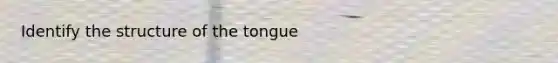 Identify the structure of the tongue