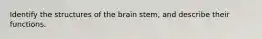 Identify the structures of the brain stem, and describe their functions.