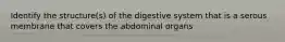 Identify the structure(s) of the digestive system that is a serous membrane that covers the abdominal organs