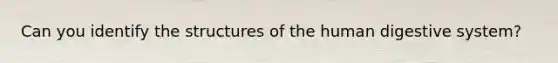 Can you identify the structures of the human digestive system?