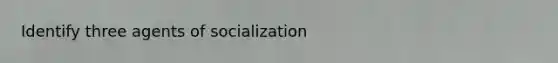 Identify three agents of socialization