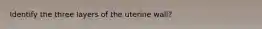 Identify the three layers of the uterine wall?
